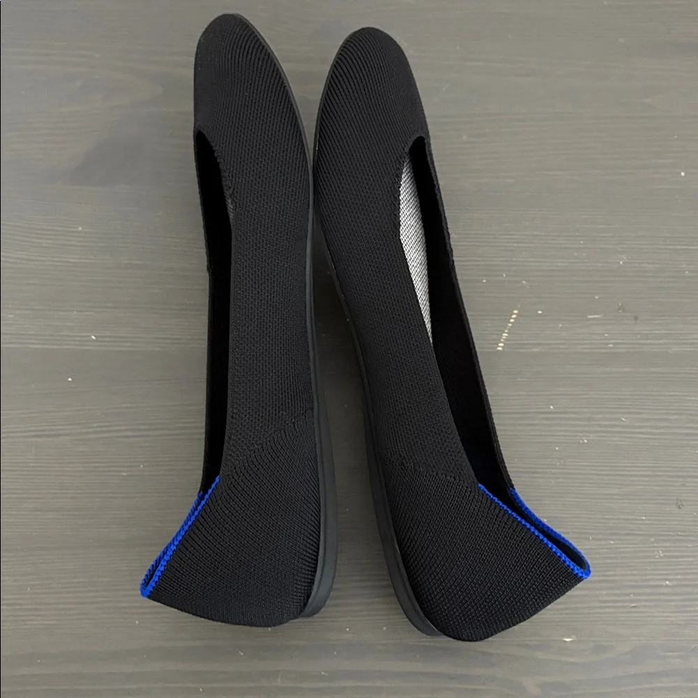Rothy's The Square Flats Womens Black Minimalist Neutral Slip On Knit Size 10 - Picture 5 of 12